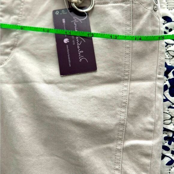 Beige Cropped Pants with Braided Belt - Picture 6 of 7